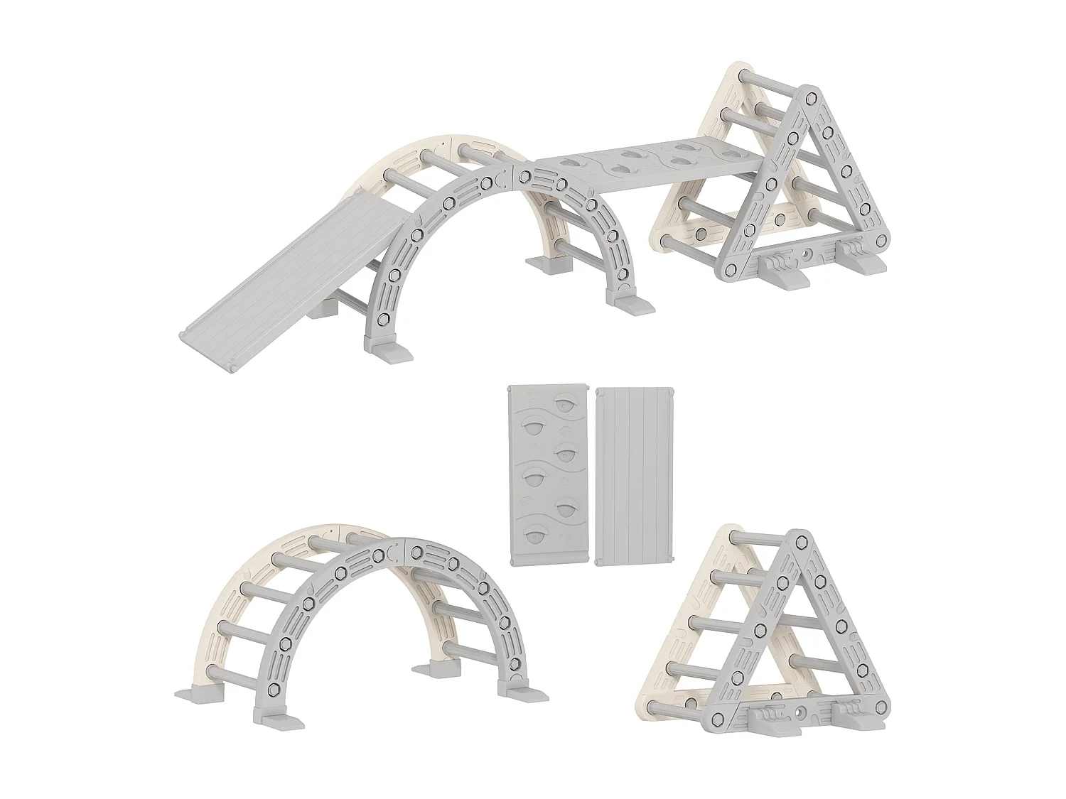 Triangle escalade enfant arc d'escalade rampe double-face pour grimper glisser chaise à bascule HDPE gris