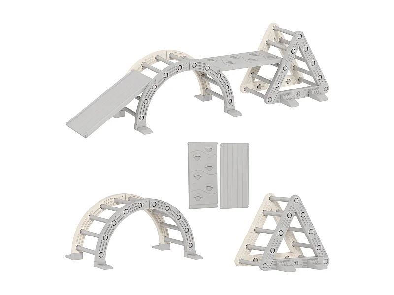 Triangle escalade enfant arc d'escalade rampe double-face pour grimper glisser chaise à bascule HDPE gris