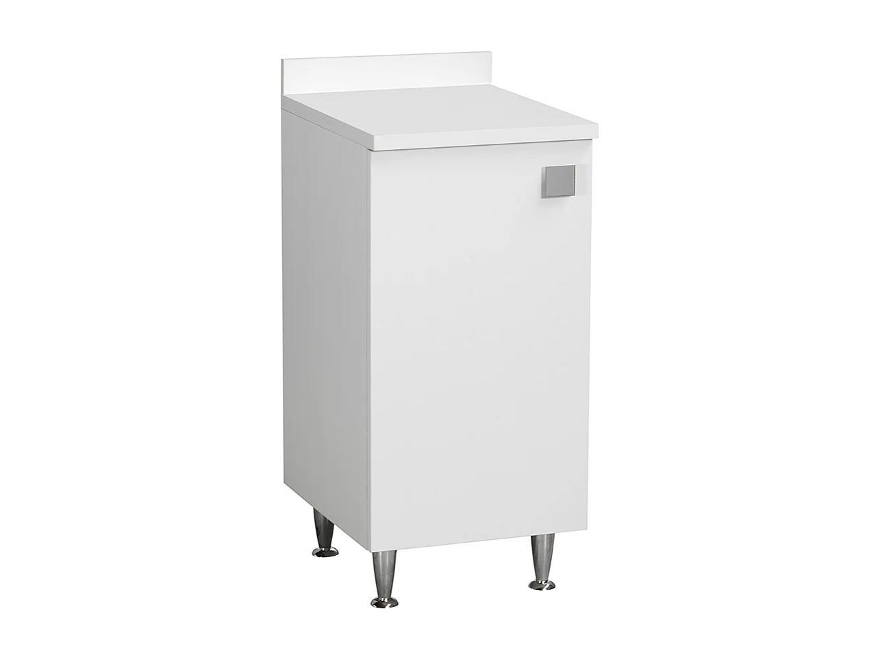 Meuble Bas 1 Porte Blanc | Armoire Moderne Gain de Place avec Étagère Réglable | Déjà Monté pour Salle de Bain, Buanderie, Entrée, Bureau