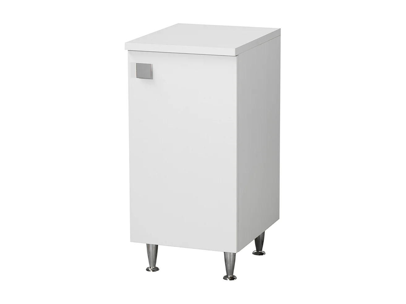 Unterschrank Weiß Esche 1 rechte Tür | 50 cm Tiefe | Mit Metallfüßen | Montiert für Bad, Waschküche, Flur