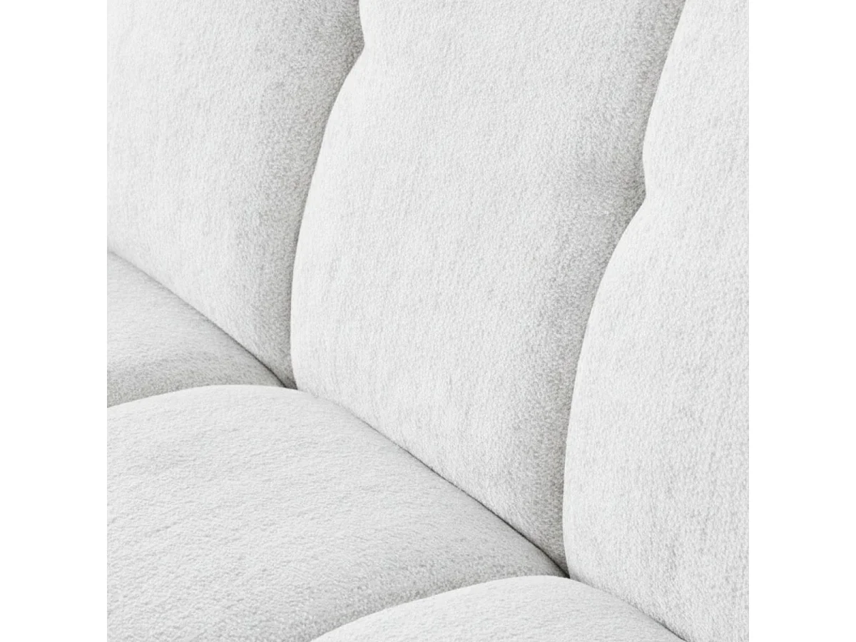 Canapé 2 places fixe en tissu polyester chenillé blanc - MENTON