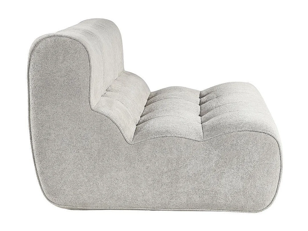 Canapé 2 places en mousse polyuréthane et tissu polyester touché doux gris - BLOW