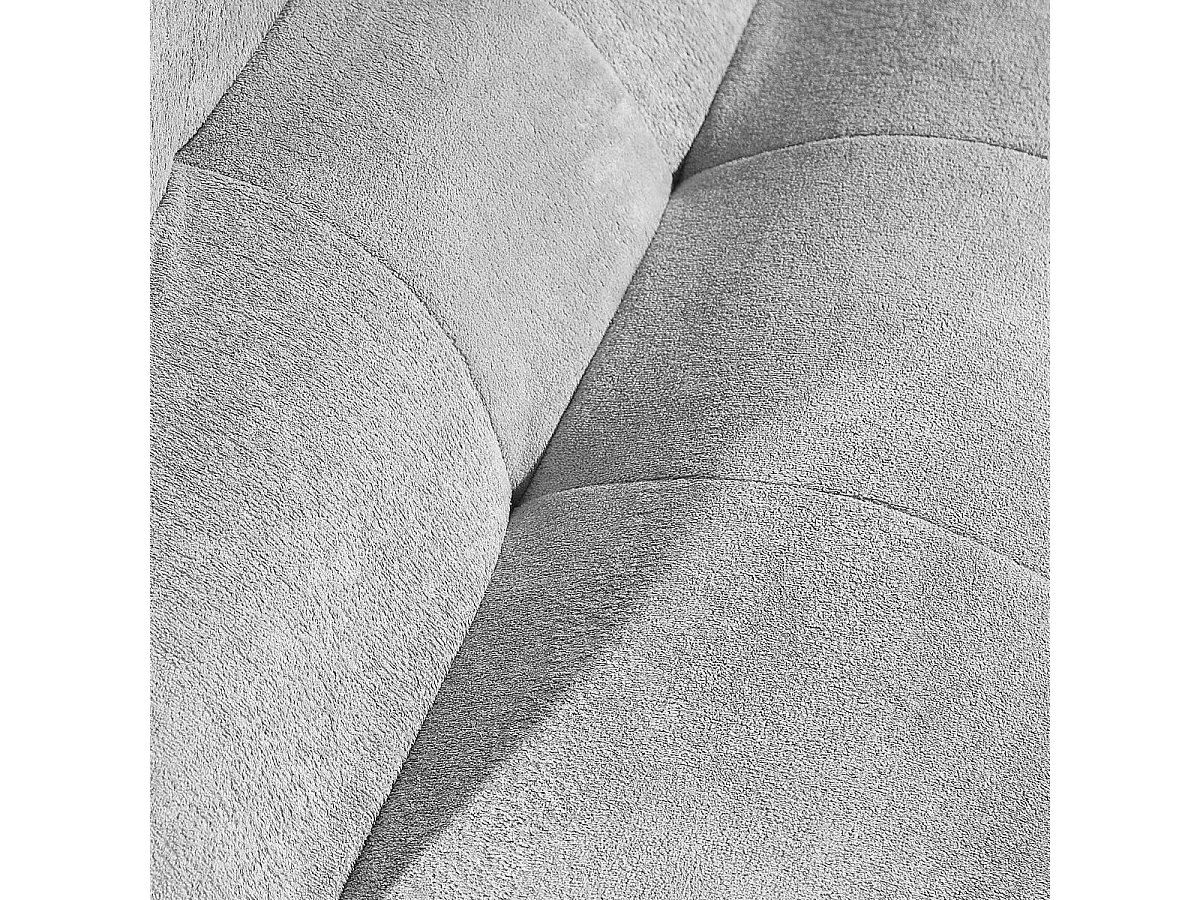 Canapé 2 places en mousse polyuréthane et tissu polyester touché doux gris - BLOW
