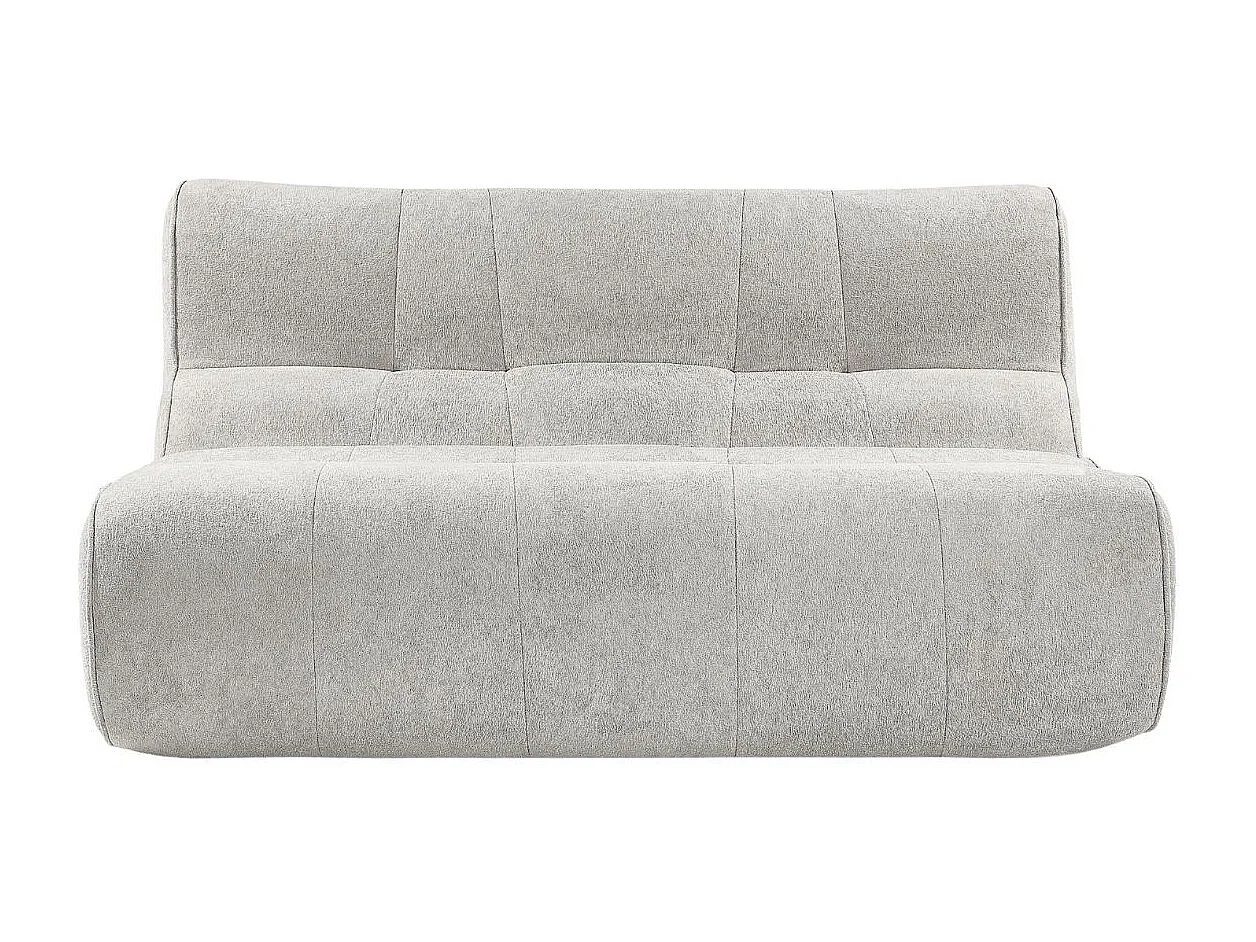 Canapé 2 places en mousse polyuréthane et tissu polyester touché doux gris - BLOW