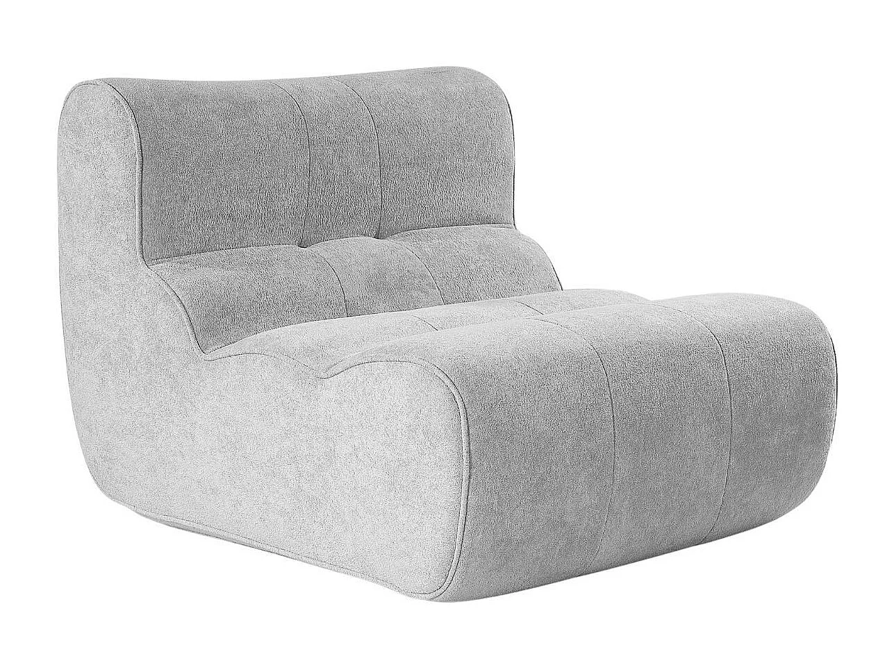 Fauteuil en mousse polyuréthane et tissu polyester touché doux gris - BLOW
