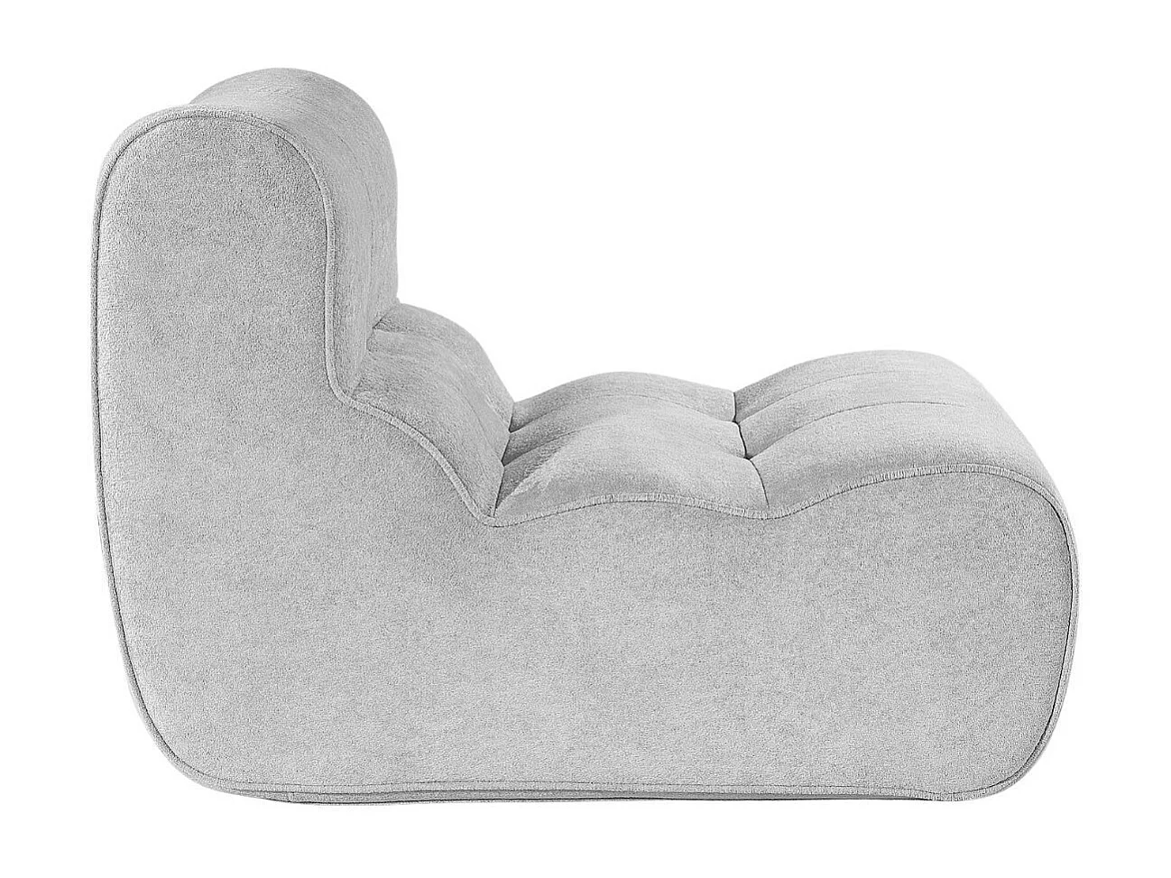 Fauteuil en mousse polyuréthane et tissu polyester touché doux gris - BLOW