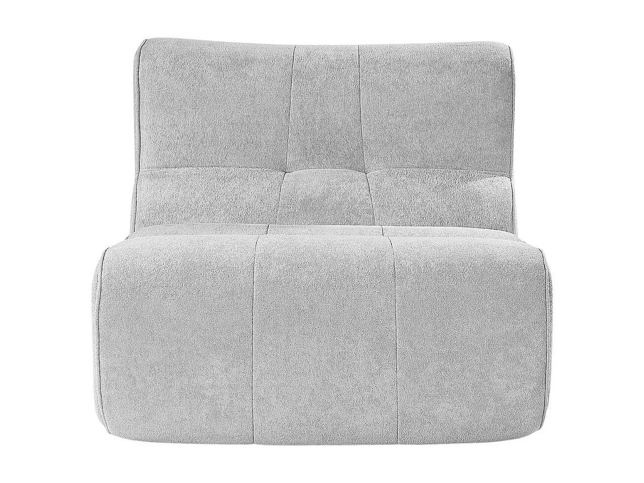 Fauteuil en mousse polyuréthane et tissu polyester touché doux gris - BLOW