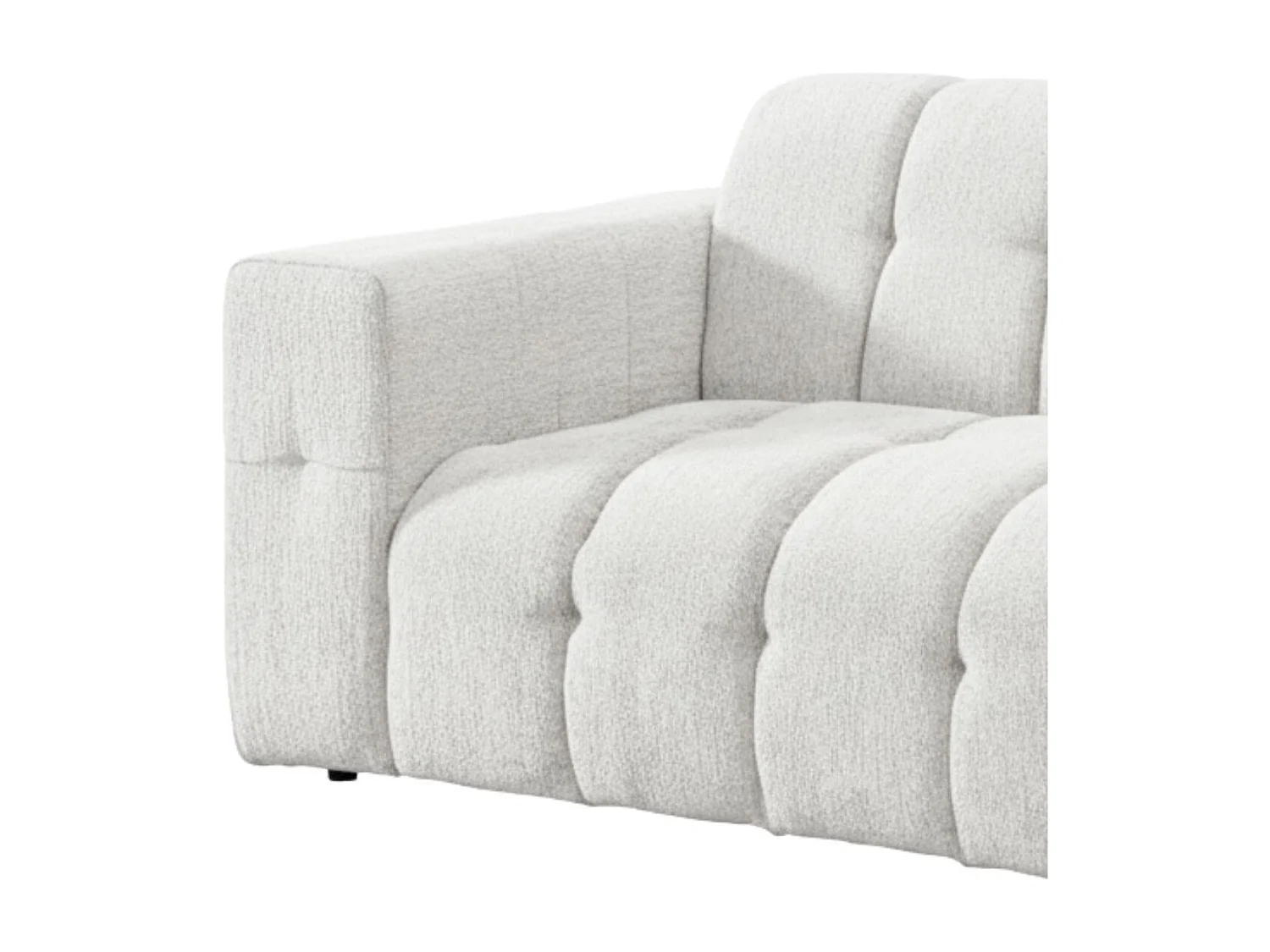 Canapé 3 places fixe en tissu polyester chenillé blanc - MENTON