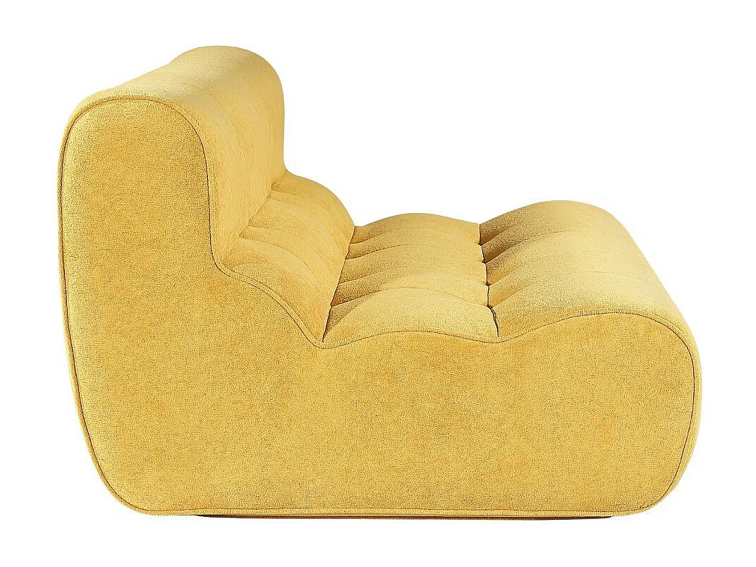 Canapé 2 places en mousse polyuréthane et tissu polyester touché doux jaune - BLOW