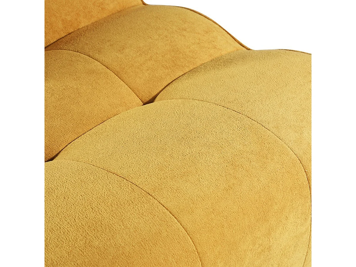 Canapé 2 places en mousse polyuréthane et tissu polyester touché doux jaune - BLOW