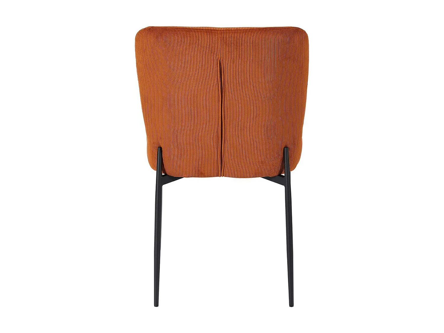Lot de 2 chaises en tissu velours côtelé coloris terracotta pieds métal noir - LUMIA