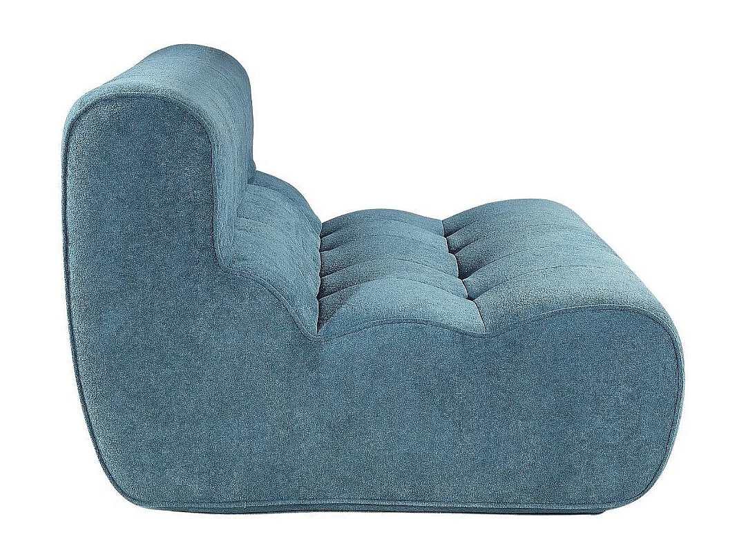 Canapé 2 places en mousse polyuréthane et tissu polyester touché doux bleu - BLOW