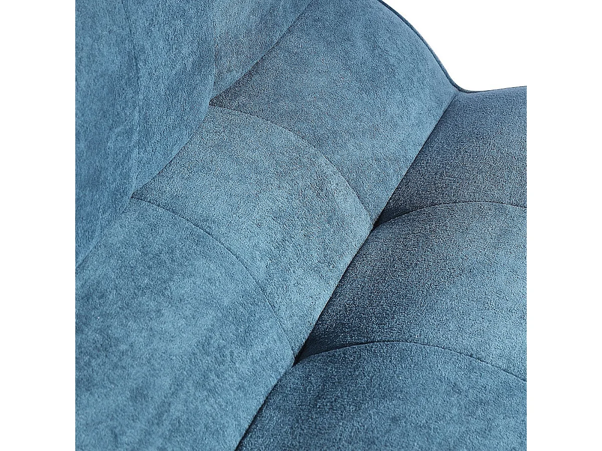 Canapé 2 places en mousse polyuréthane et tissu polyester touché doux bleu - BLOW