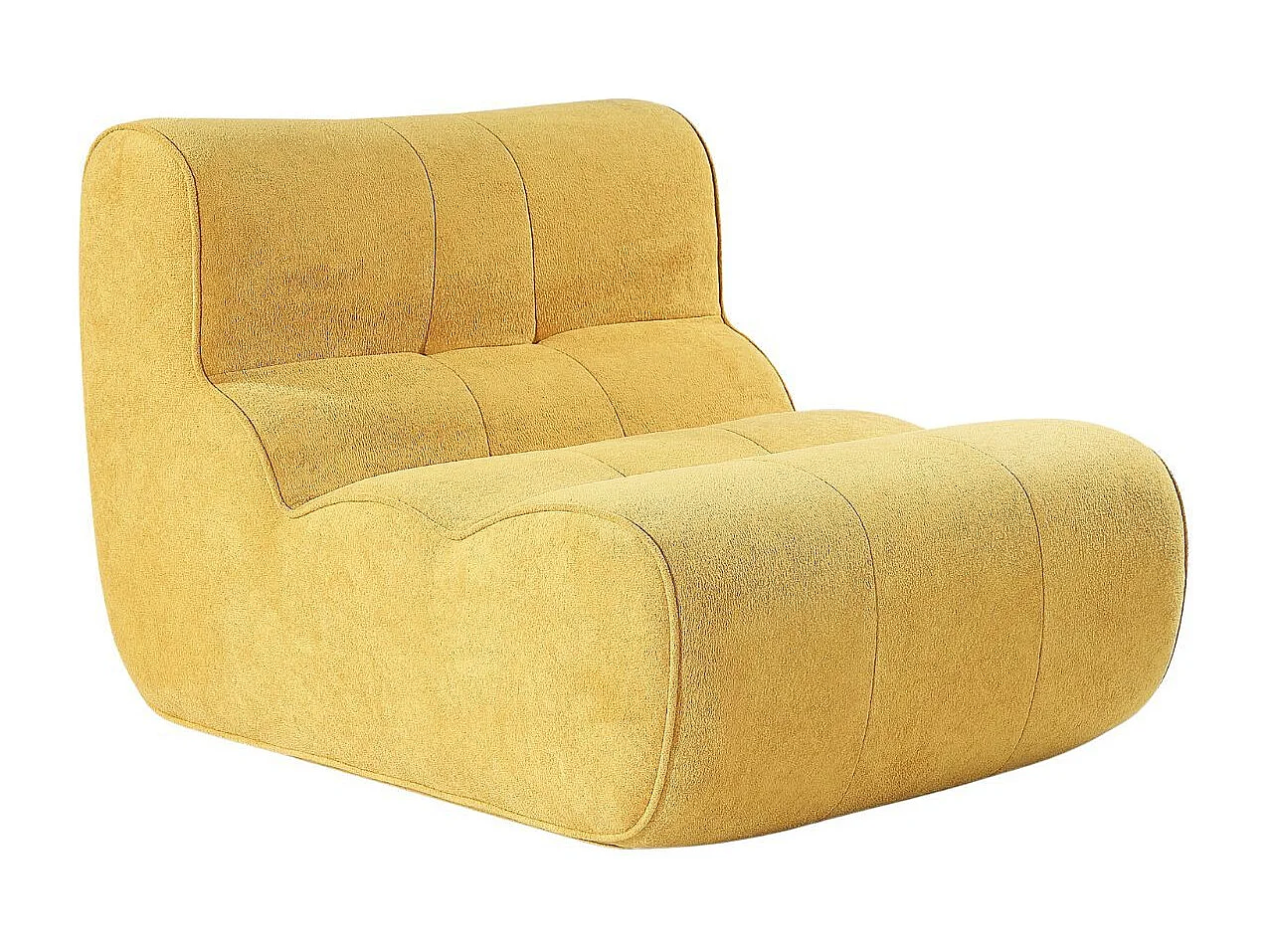 Fauteuil en mousse polyuréthane et tissu polyester touché doux jaune - BLOW