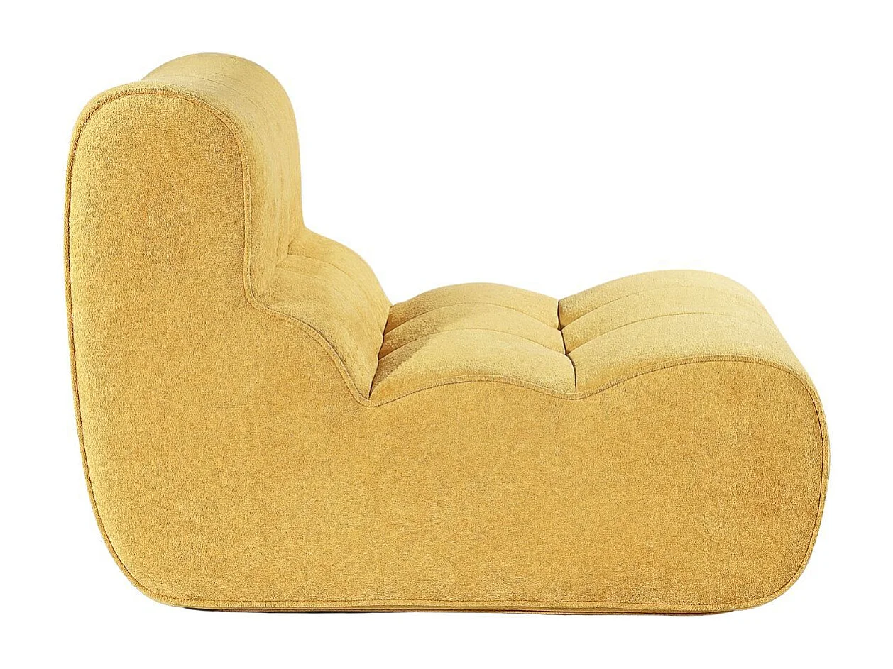Fauteuil en mousse polyuréthane et tissu polyester touché doux jaune - BLOW