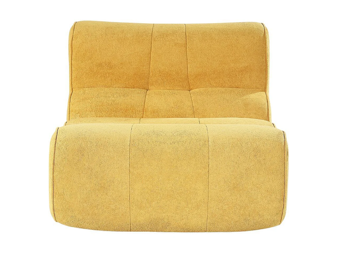 Fauteuil en mousse polyuréthane et tissu polyester touché doux jaune - BLOW