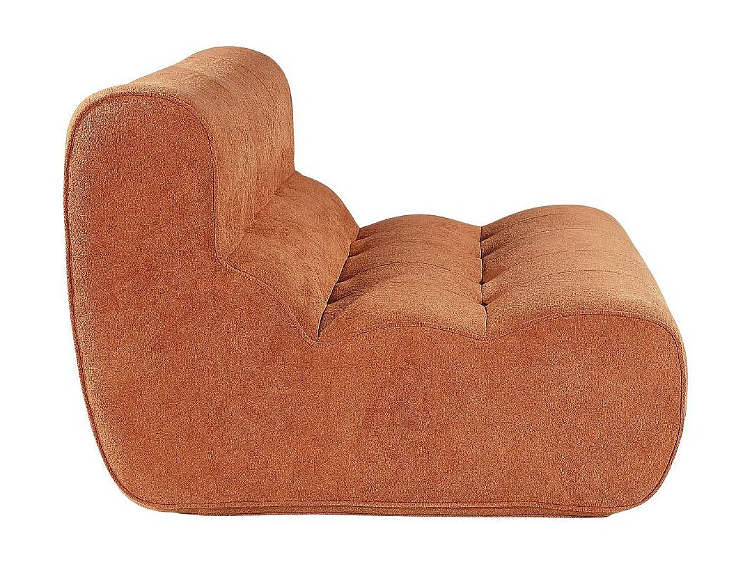 Canapé 2 places en mousse polyuréthane et tissu polyester touché doux orange - BLOW