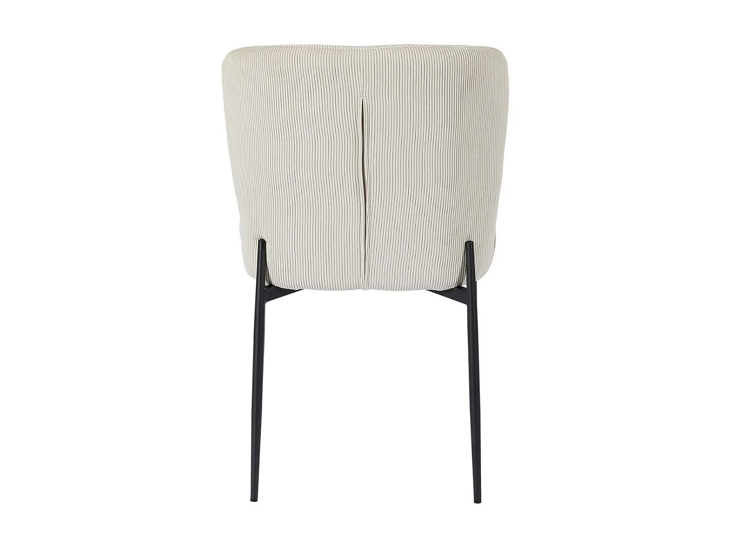 Lot de 2 chaises en tissu velours côtelé coloris crème pieds métal noir - LUMIA