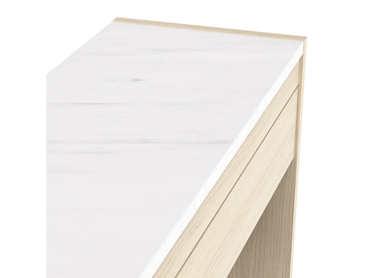 Console 1 tiroir décor chêne et marbre L124,4 cm MELIA