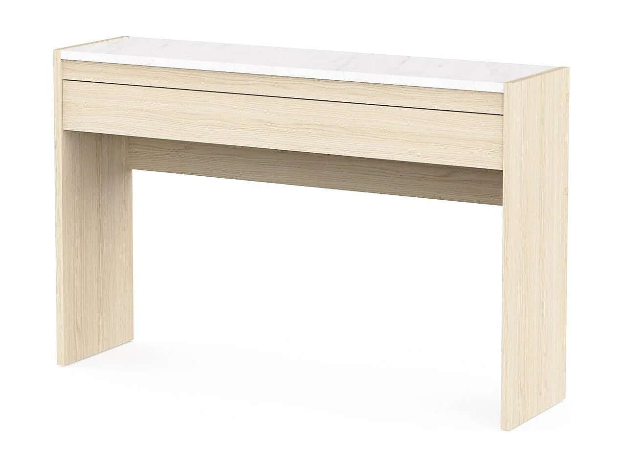 Console 1 tiroir décor chêne et marbre L124,4 cm MELIA