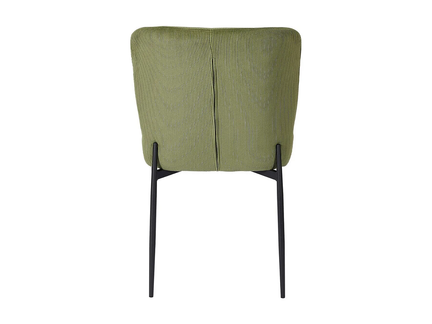 Lot de 2 chaises en tissu velours côtelé coloris vert pieds métal noir - LUMIA