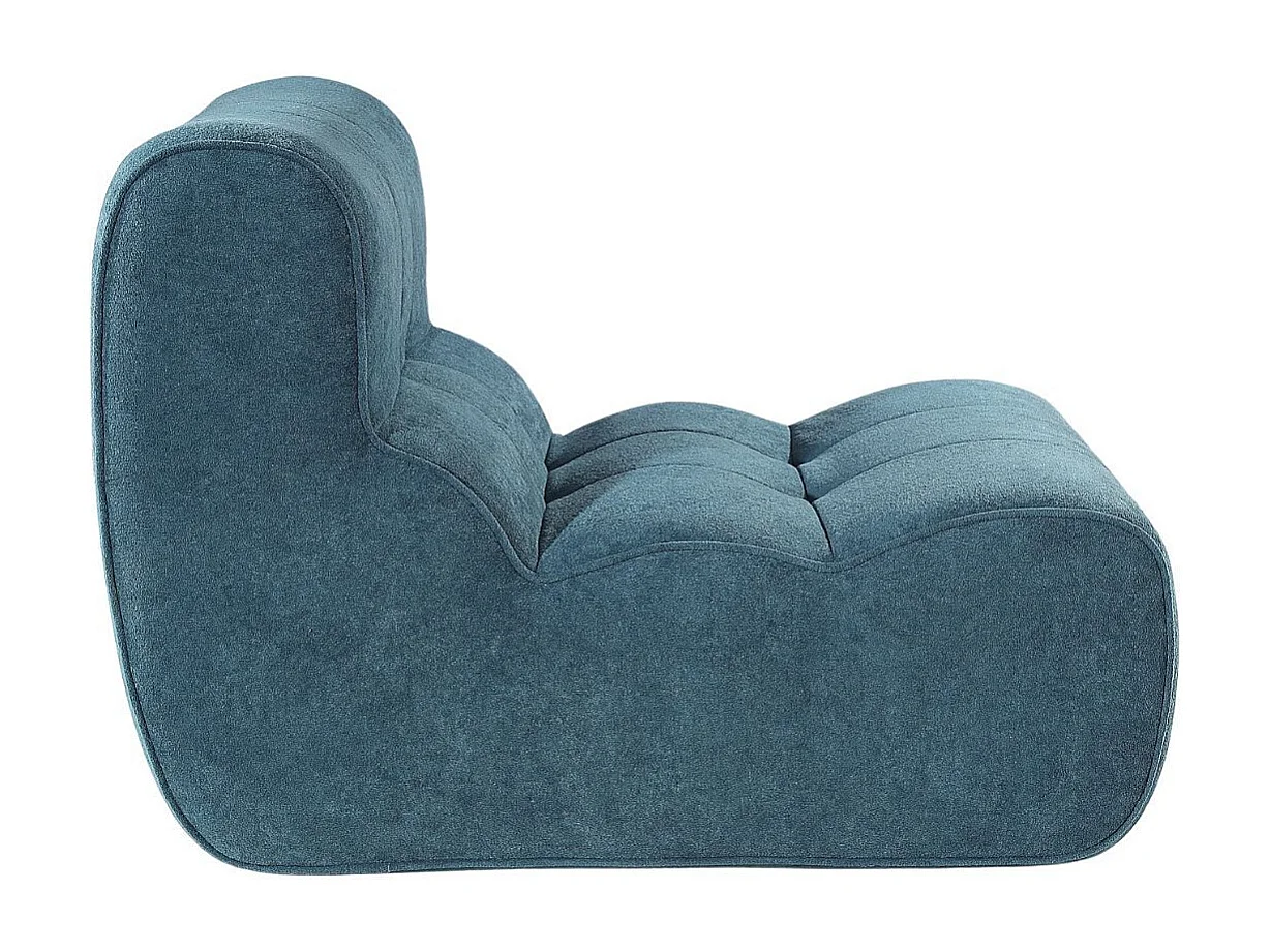 Fauteuil en mousse polyuréthane et tissu polyester touché doux bleu - BLOW
