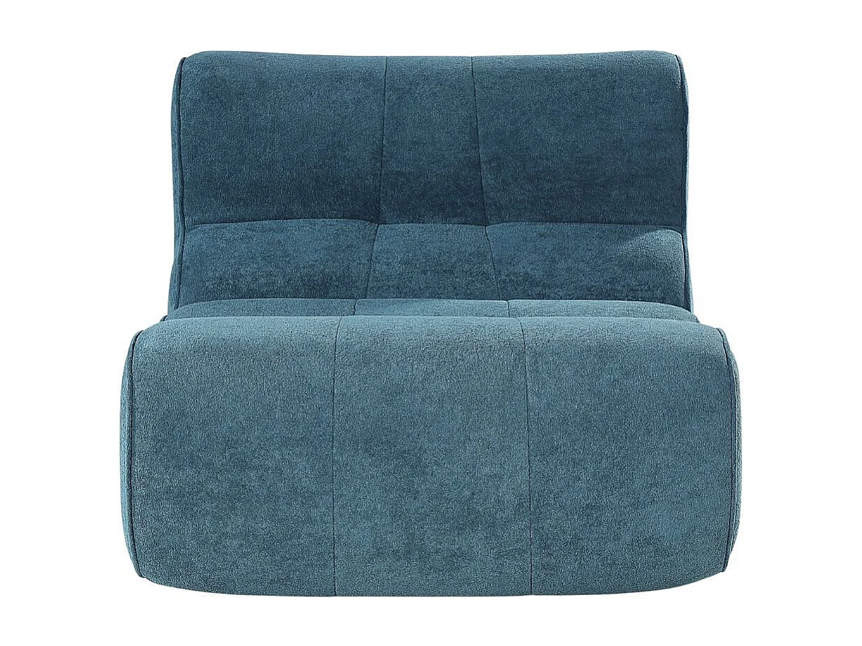 Fauteuil en mousse polyuréthane et tissu polyester touché doux bleu - BLOW