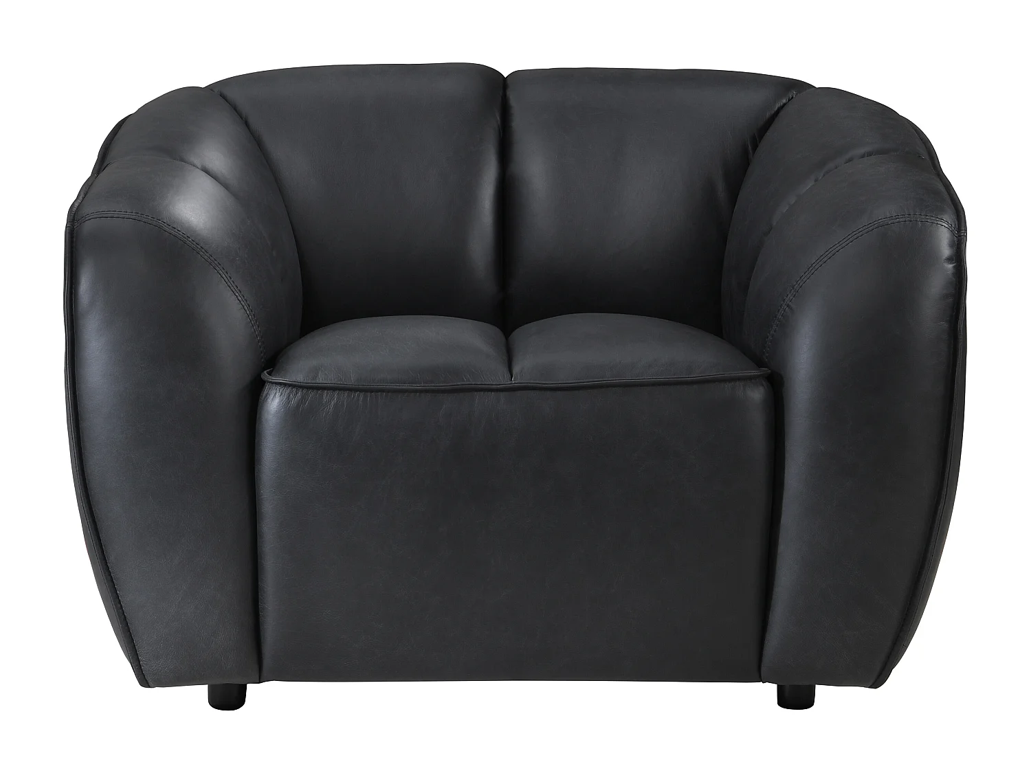 Fauteuil en cuir noir PRADONI
