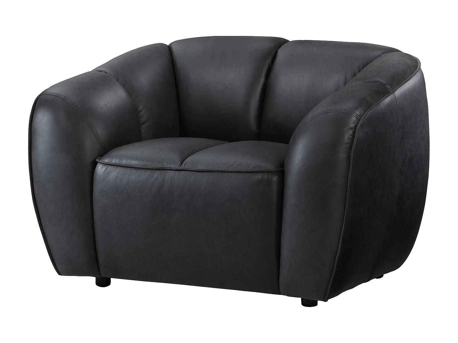 Fauteuil en cuir noir PRADONI
