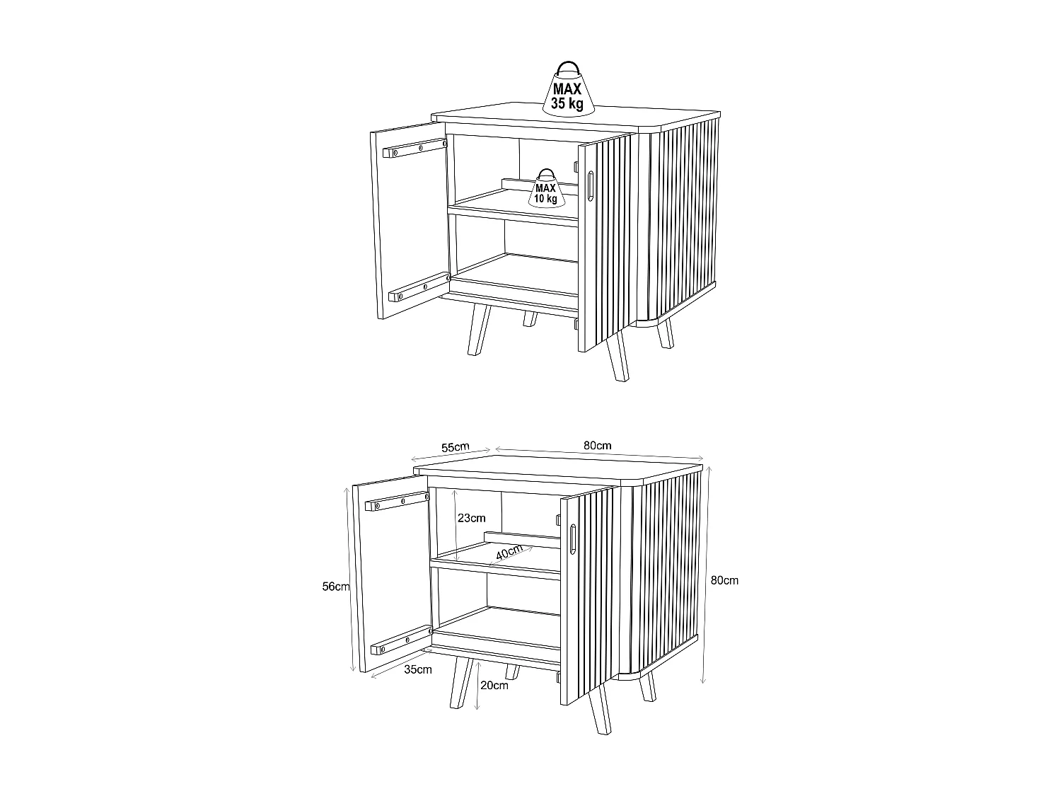 Mobile bagno con piedi in teak e lavabo da appoggio quadrato in ceramica 80 cm - WAMENA