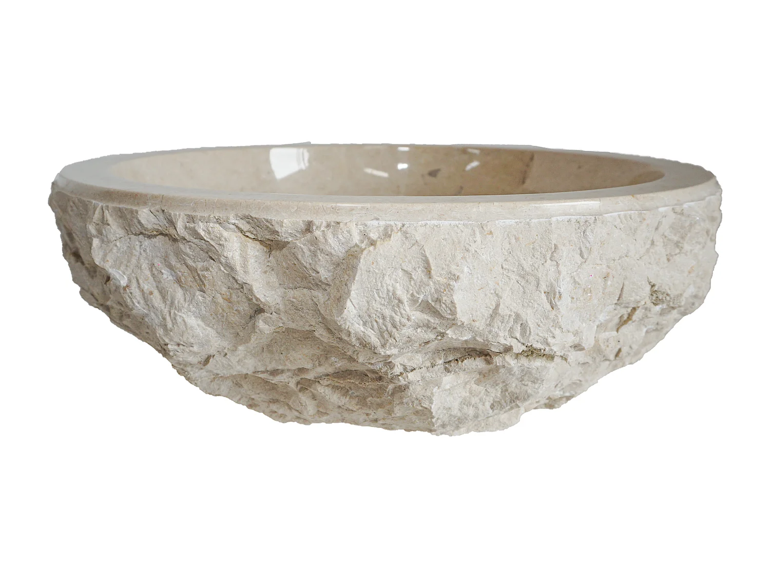 Mobile bagno in teak con appoggio per lavabo in pietra crema 80 cm - WAMENA