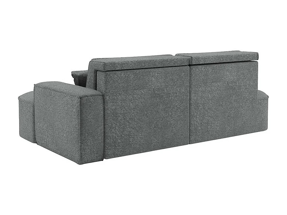 Canapé d'angle gauche convertible 4 places MARLO en tissu chenille - Gris anthracite
