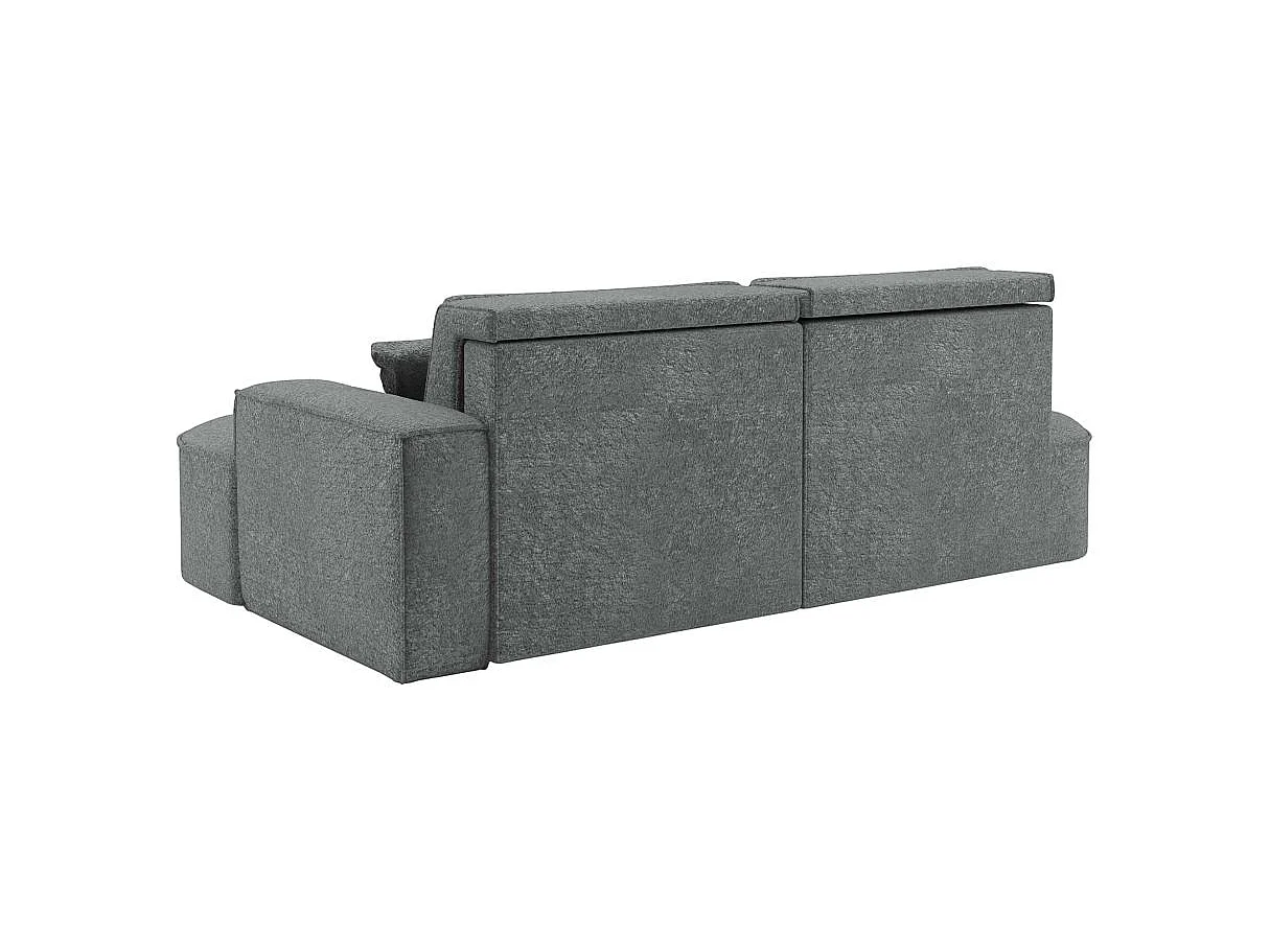 Canapé d'angle convertible 4 places en tissu chenille gris anthracite MARLO