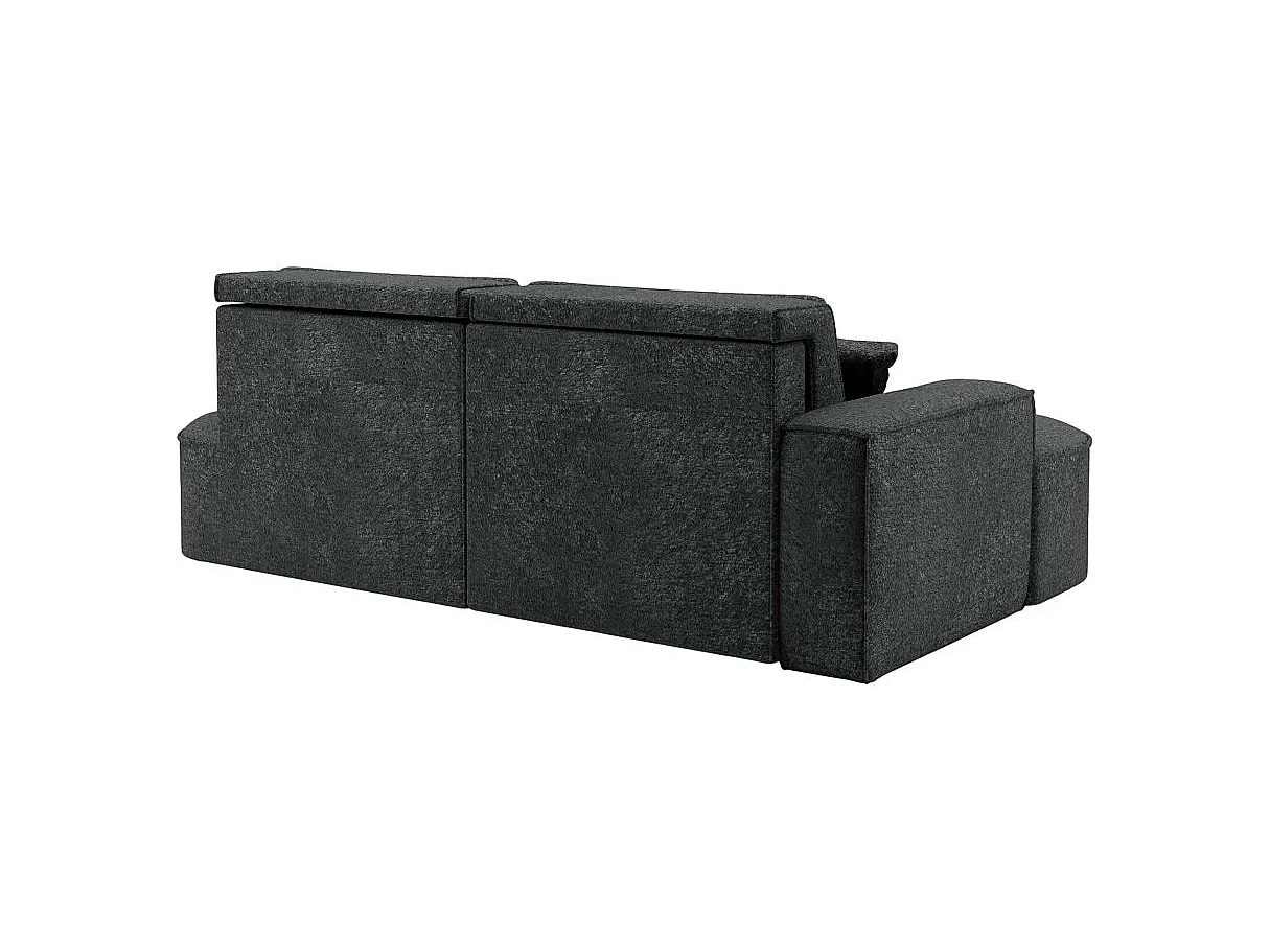 Canapé d'angle convertible 4 places en tissu chenille gris anthracite MARLO