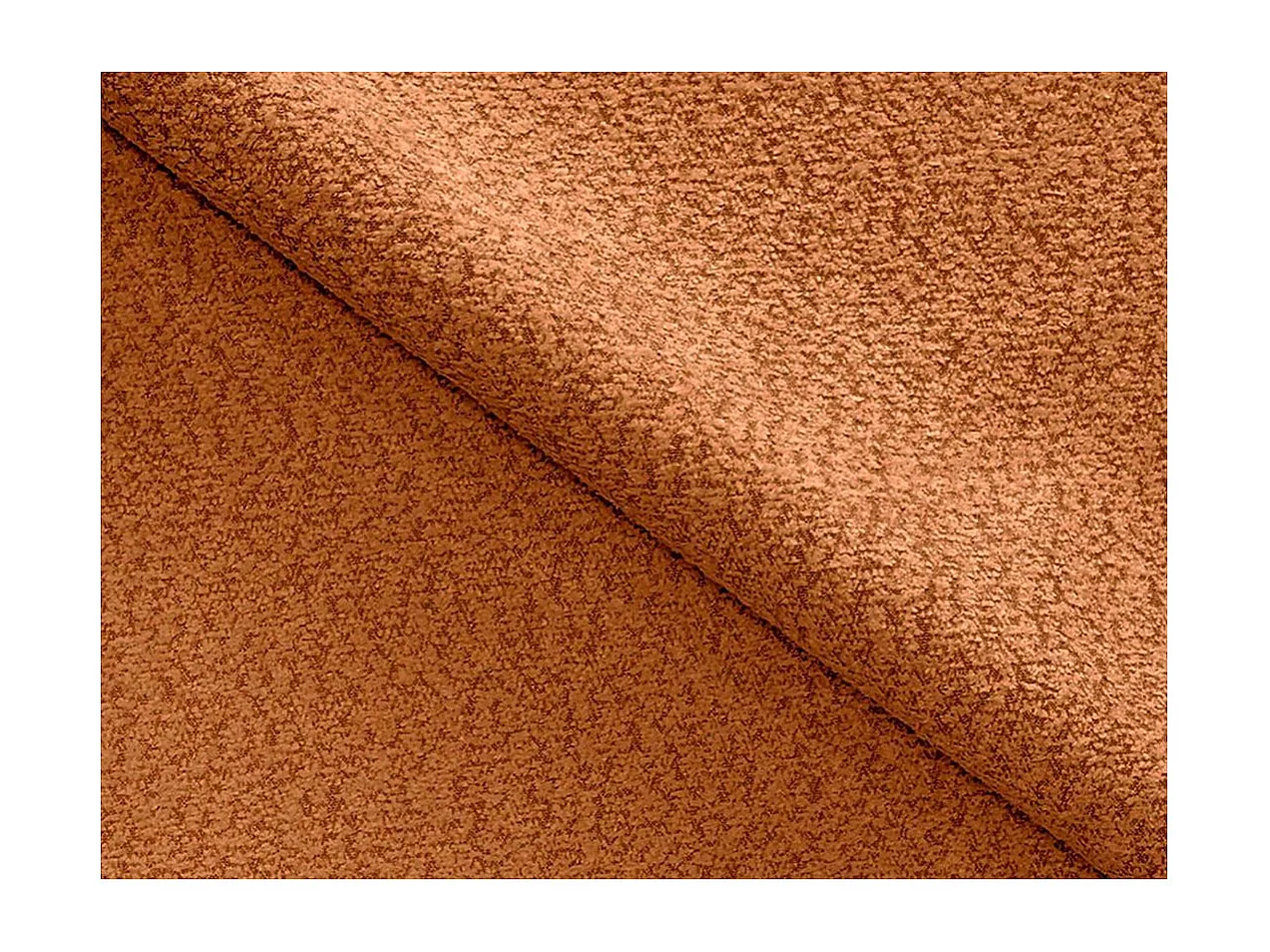Canapé d'angle gauche convertible 4 places MARLO en tissu chenille - Terracotta