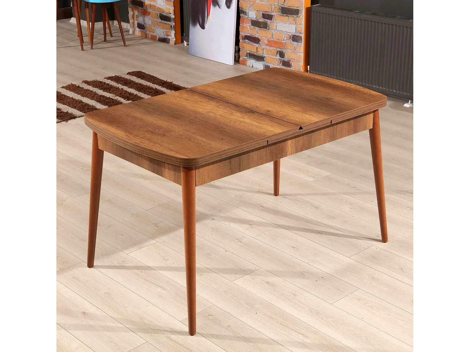 Table à Manger Extensible en bois "Barok" - 78 x 132 x 80 cm - Noyer