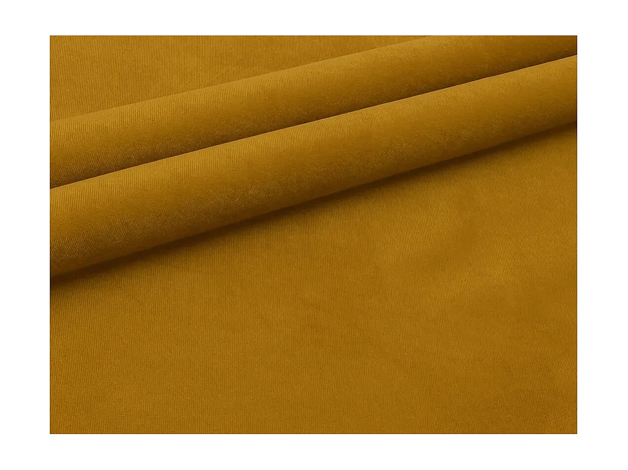 Cadre de lit TALI avec tête de lit et sommier à lattes en velours - Jaune - Dimensions du couchage : 160 x 200 cm