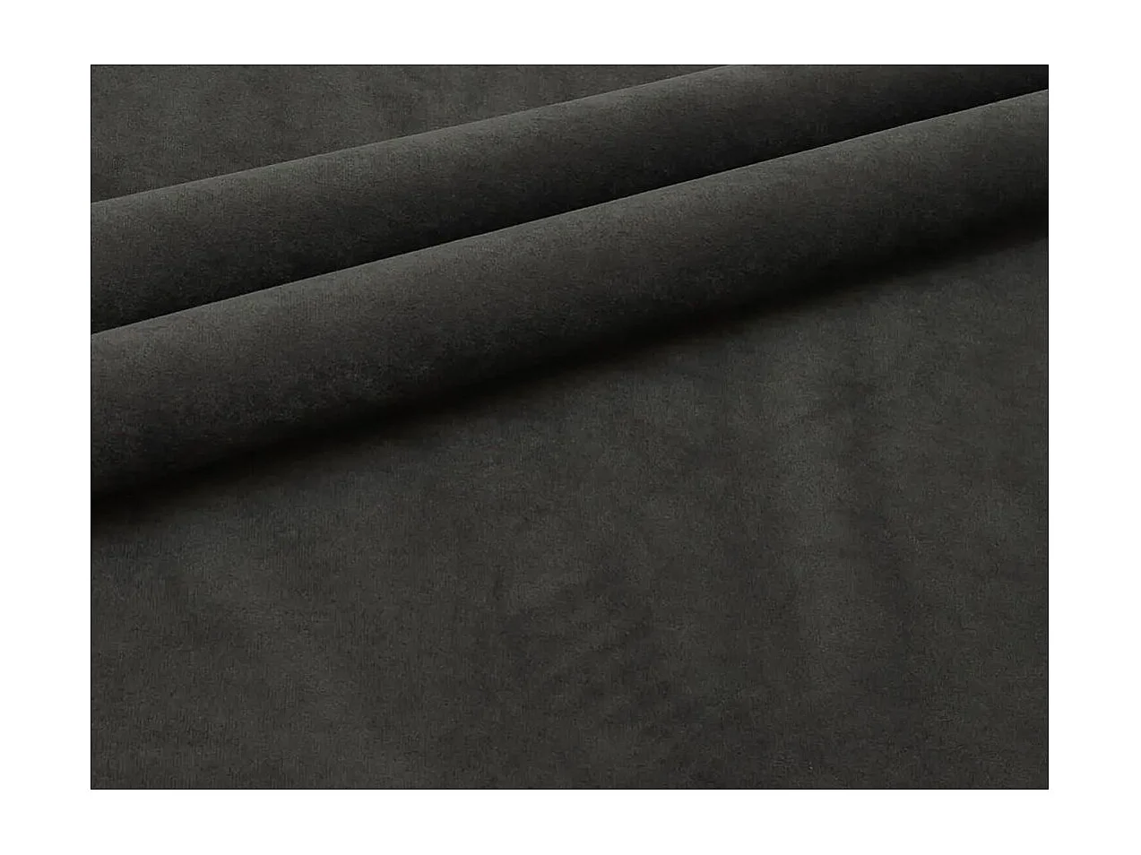 Cadre de lit TALI avec tête de lit et sommier à lattes en velours - Gris anthracite - Dimensions du couchage : 160 x 200 cm