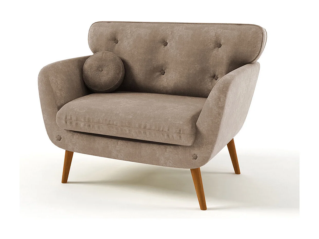 Fauteuil tissu "Scandi" - Taupe