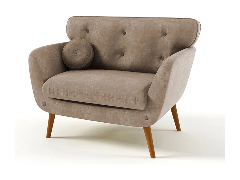Fauteuil tissu "Scandi" - Taupe