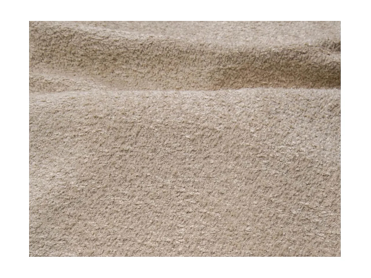 Cadre de lit avec coffre BELLO en tissu bouclette - Beige - Dimensions du couchage : 140 x 200 cm