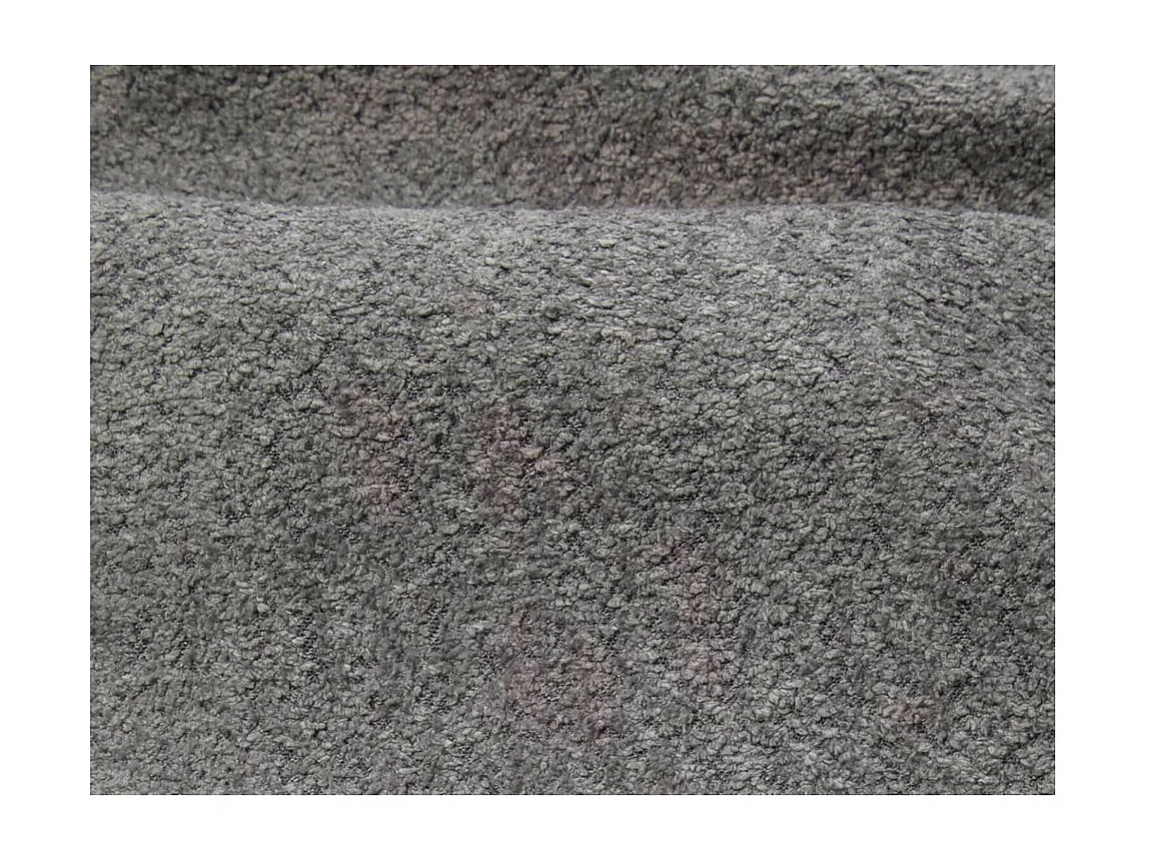 Cadre de lit avec coffre NIKO en tissu bouclette - Gris clair - Dimensions du couchage : 160 x 200 cm