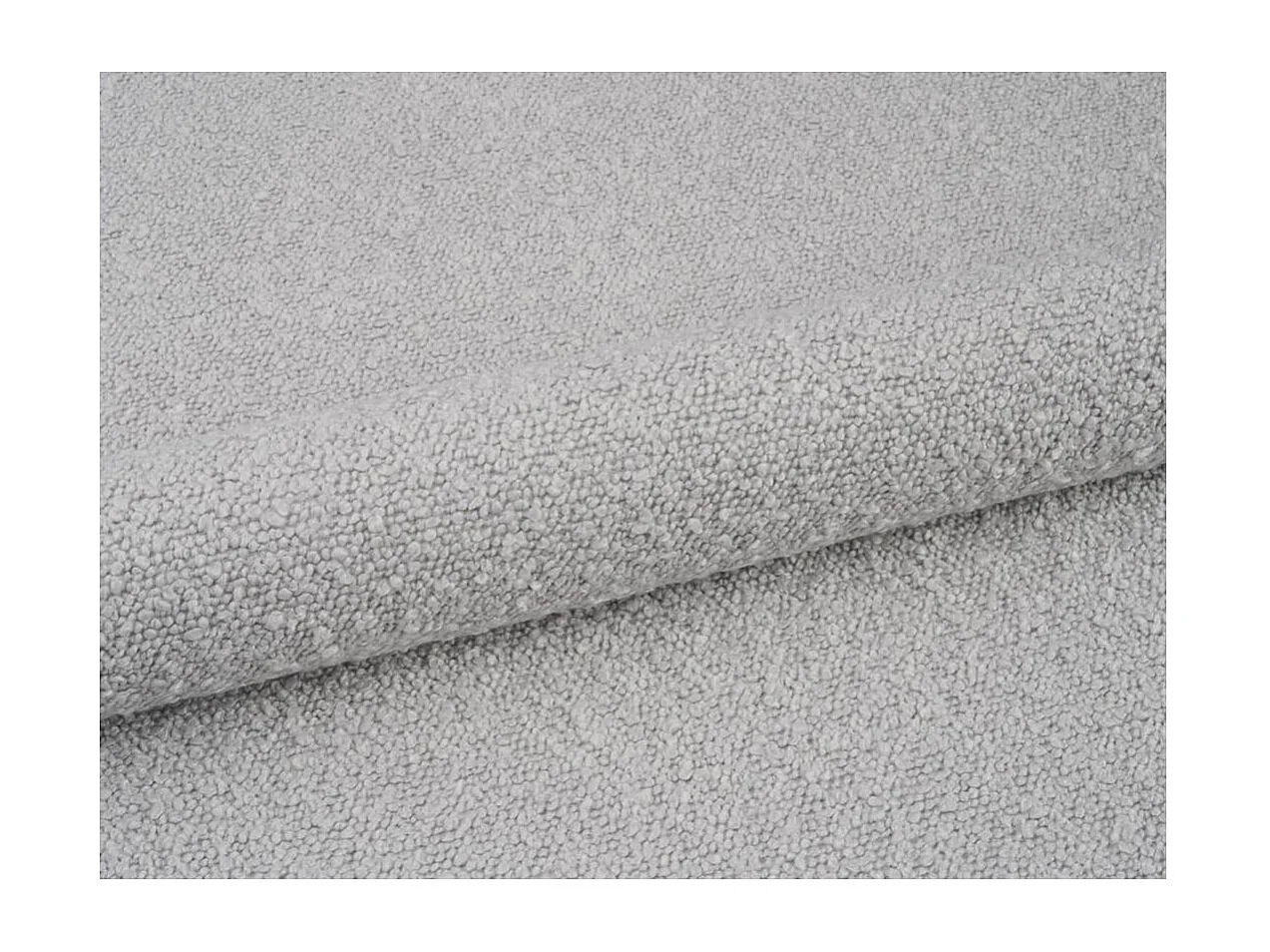 Cadre de lit avec coffre MIRNA en tissu bouclette - Gris clair - Dimensions du couchage : 140 x 200 cm