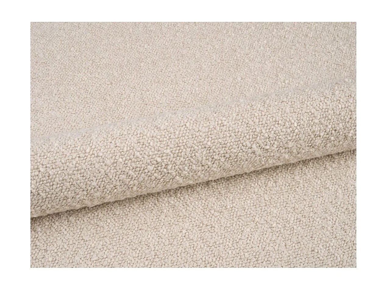 Cadre de lit avec coffre MIRNA en tissu bouclette - Beige - Dimensions du couchage : 140 x 200 cm