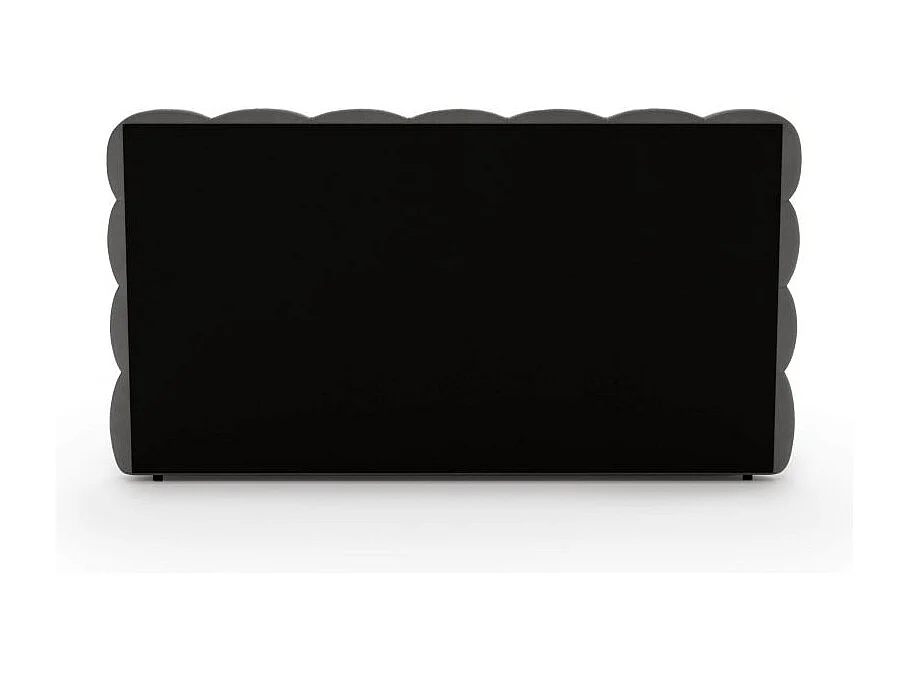 Cadre de lit avec coffre CARLY en velours - Gris clair - Dimensions du couchage : 140 x 200 cm