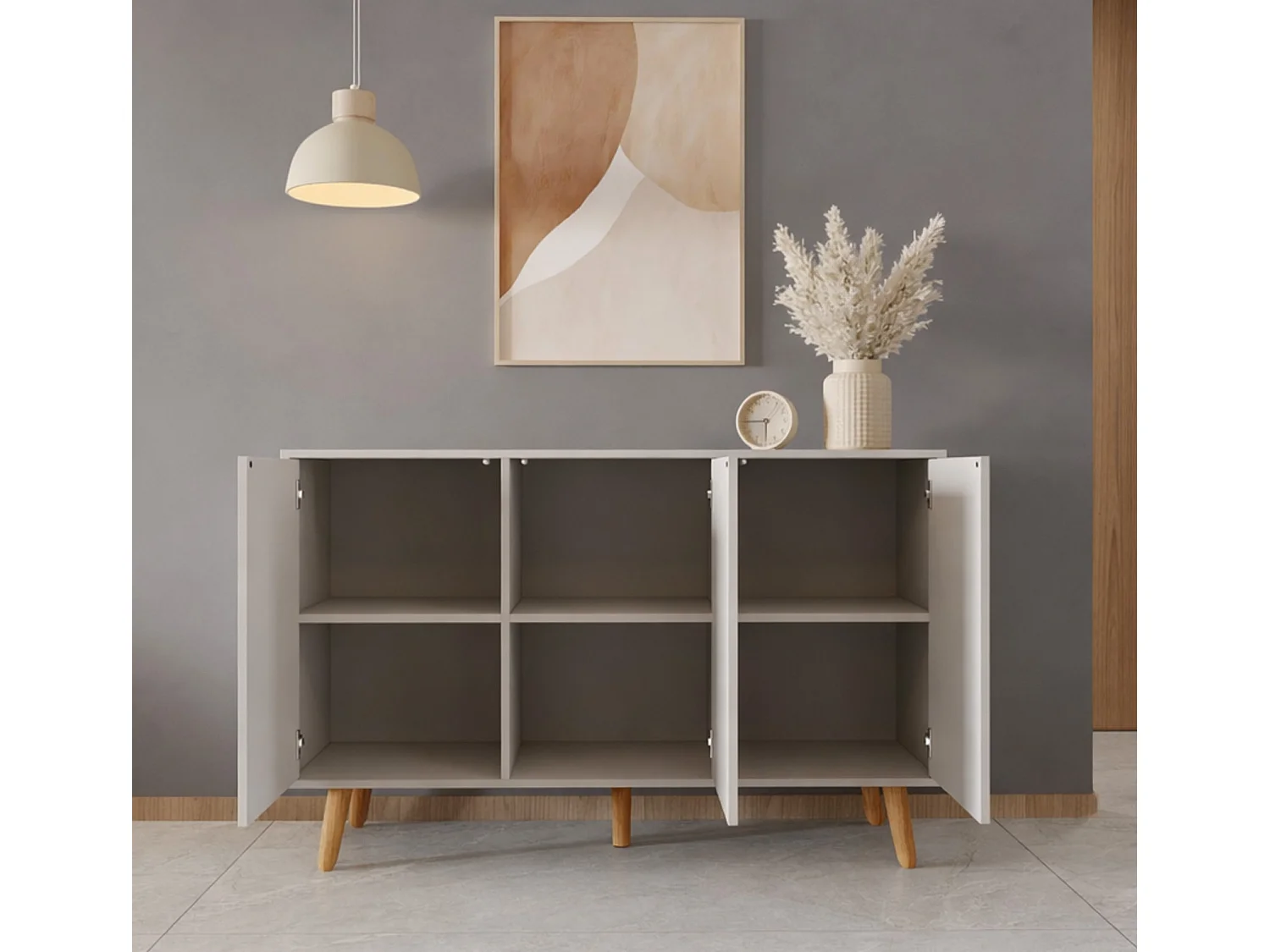 Bahut Buffet pour Salon Salle à manger en Blanc 120x40x76cm Renzo