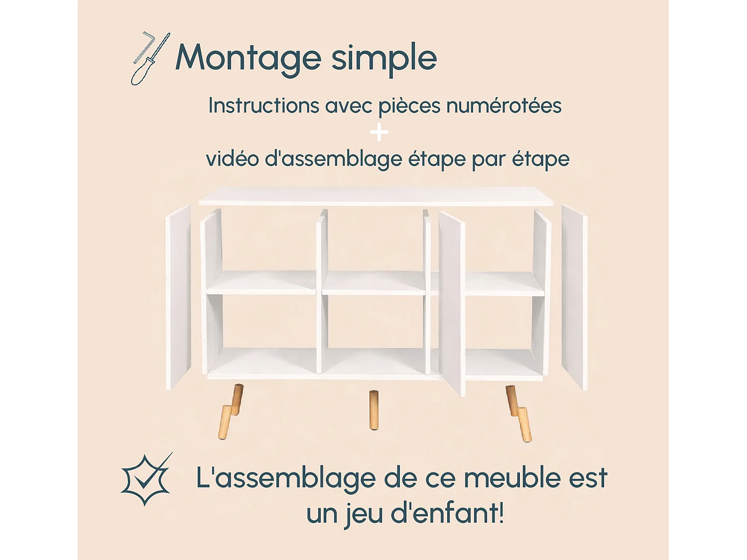 Bahut Buffet pour Salon Salle à manger en Blanc 120x40x76cm Renzo