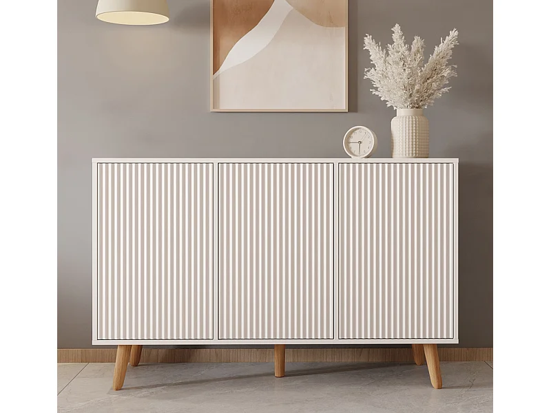 Bahut Buffet pour Salon Salle à manger en Blanc 120x40x76cm Renzo