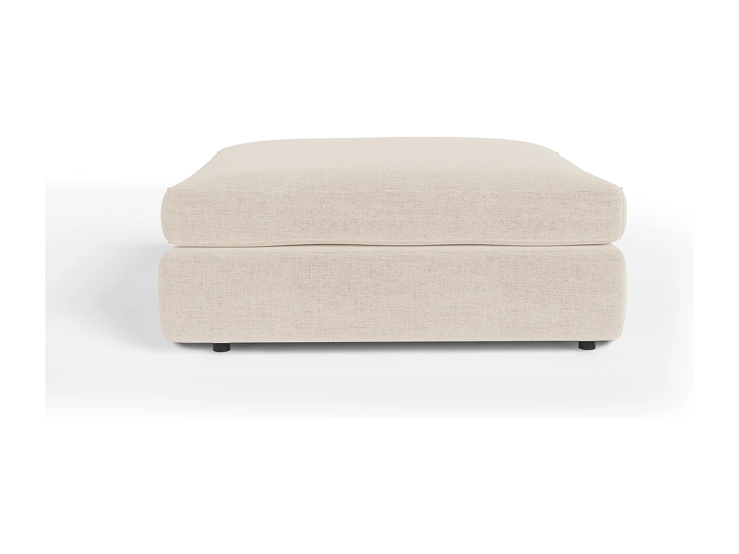 Pouf tissu tramé toucher doux beige NEST