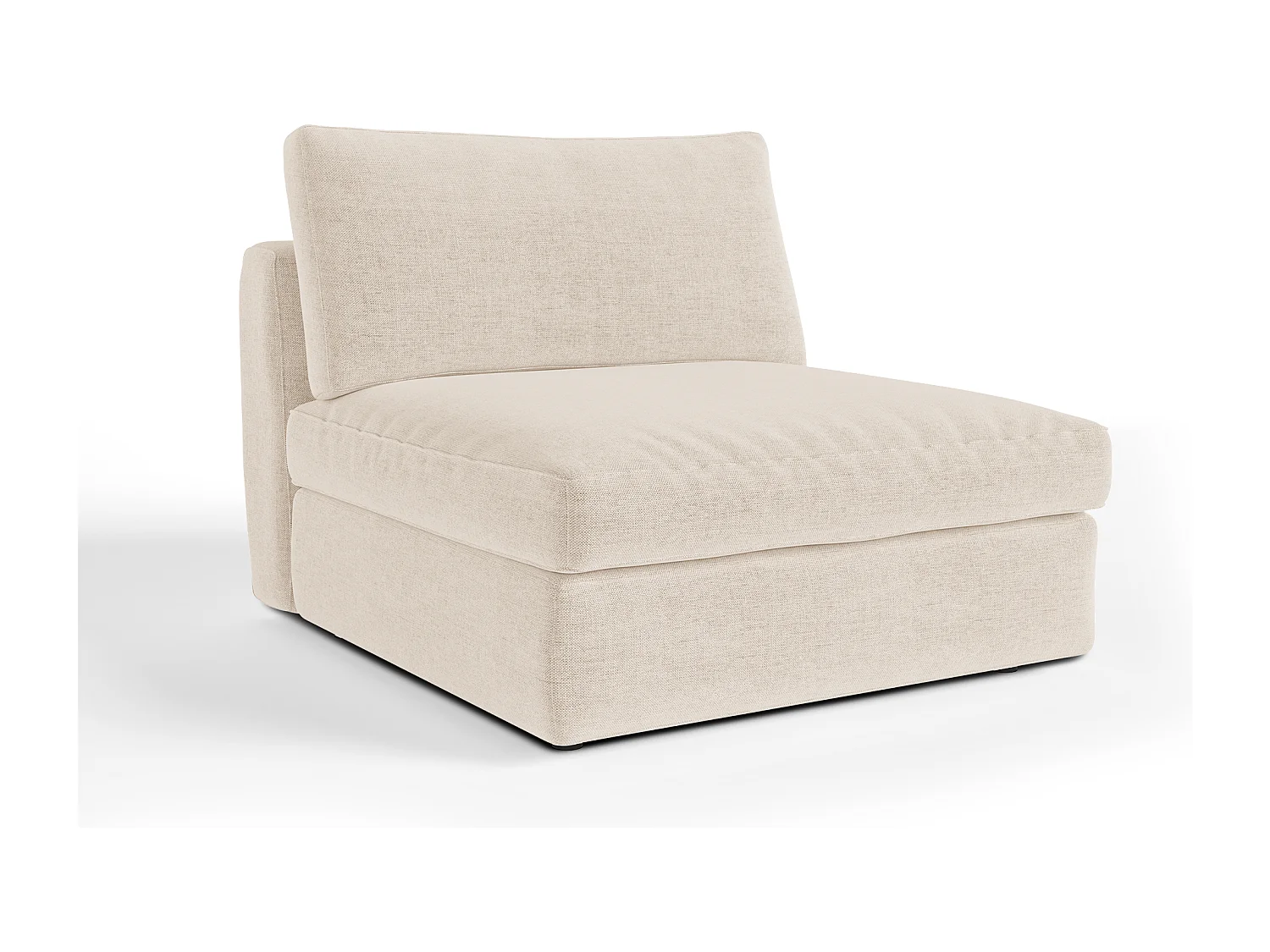 Fauteuil tissu tramé toucher doux beige NEST
